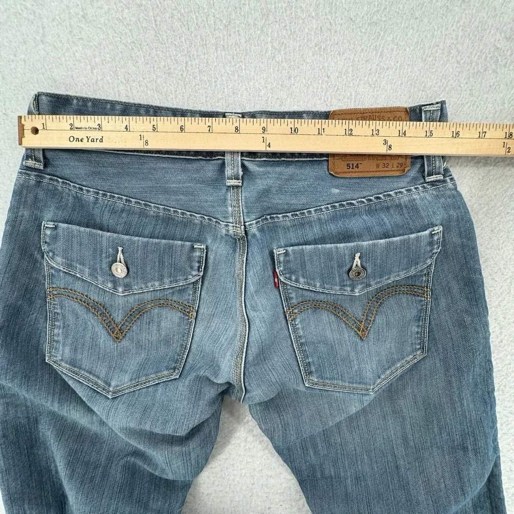 Levi's 514 Jeans Mens Size 32x29‎ Blue Straight Leg Cotton Denim Baggy Y2K 27